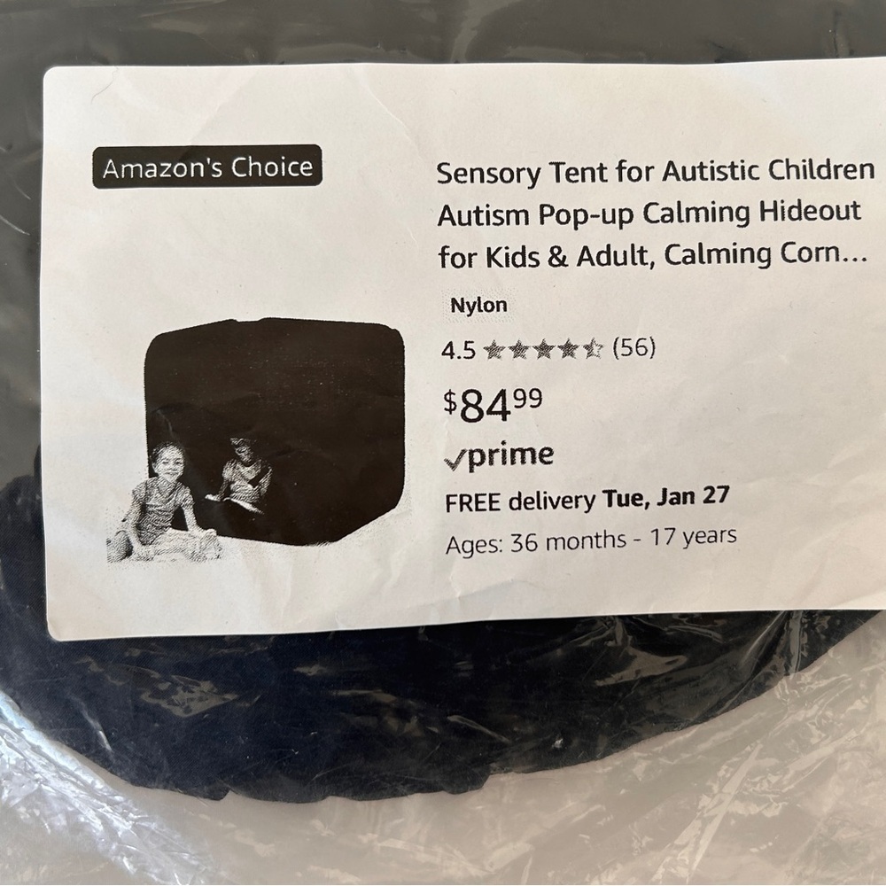 Sensory Pop Up Tent for Children & Young Adults Calming Hideout Travel Nylon